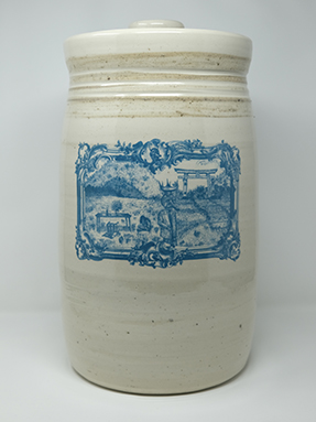 "Sayonara," electric-fired stoneware butter churn with dasher and lid